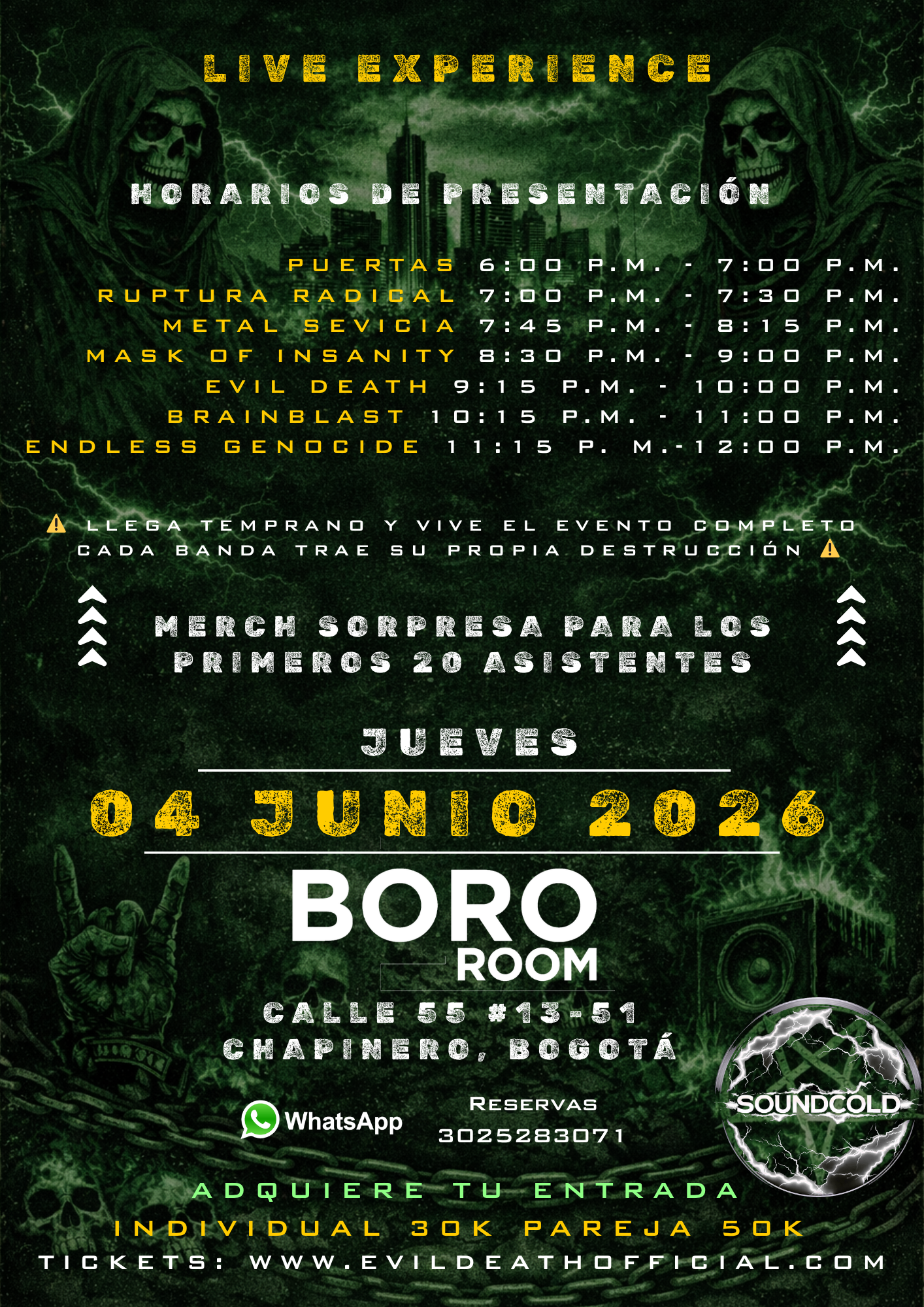 live experience – bogotá boro room jueves 04 junio 2026 live experience – bogotá boro room jueves 04 junio 2026